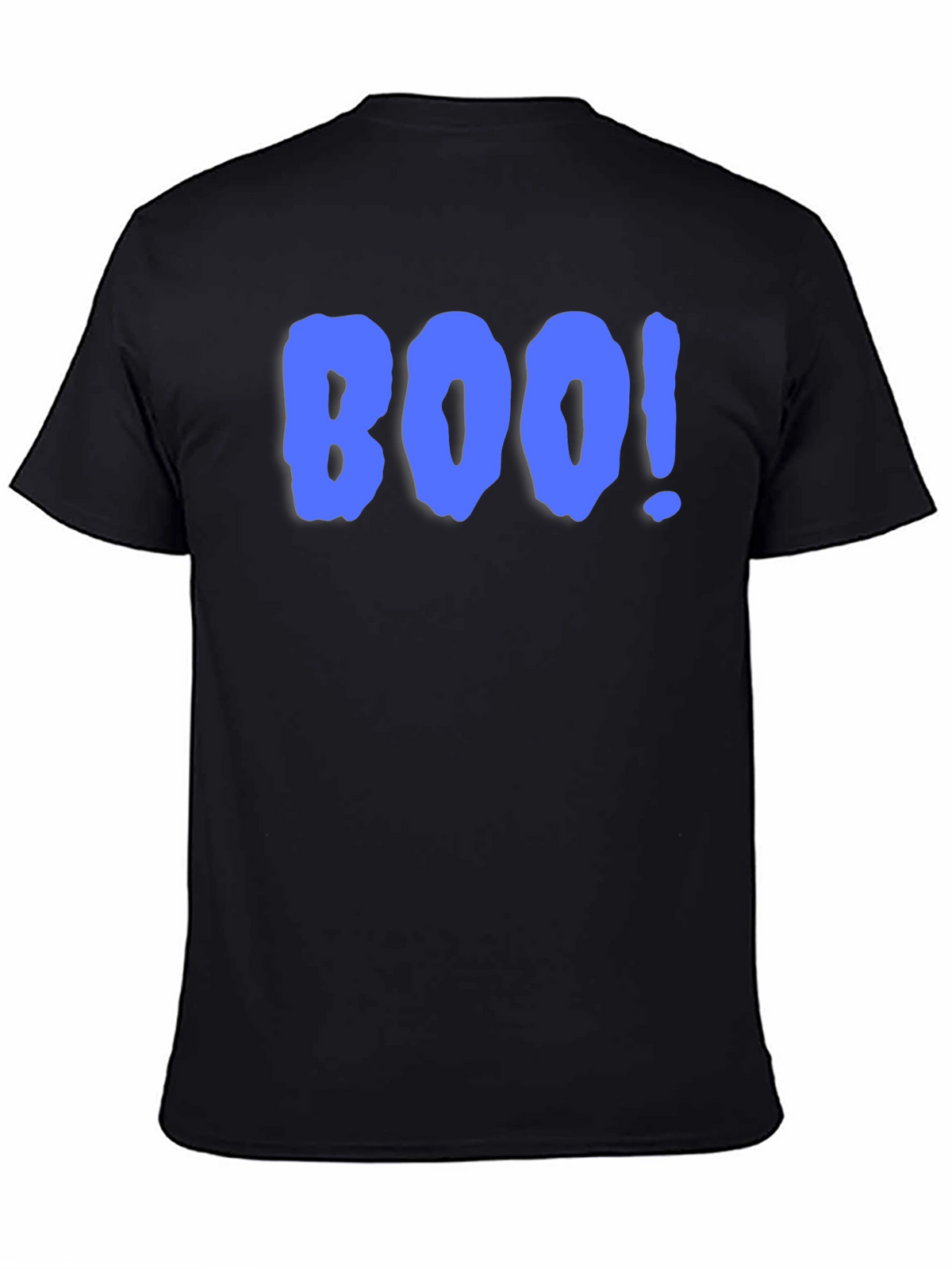 Boo! Graphic Print T-Shirt - Black Crew Neck Tee