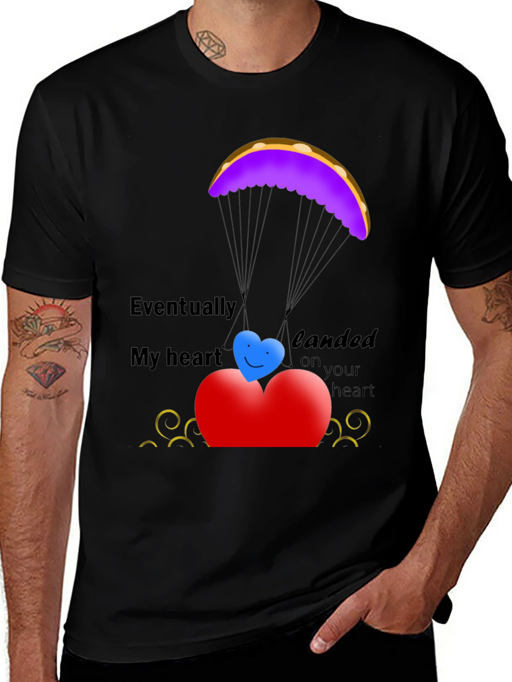 Heart Landing T-Shirt - Romantic Love Design