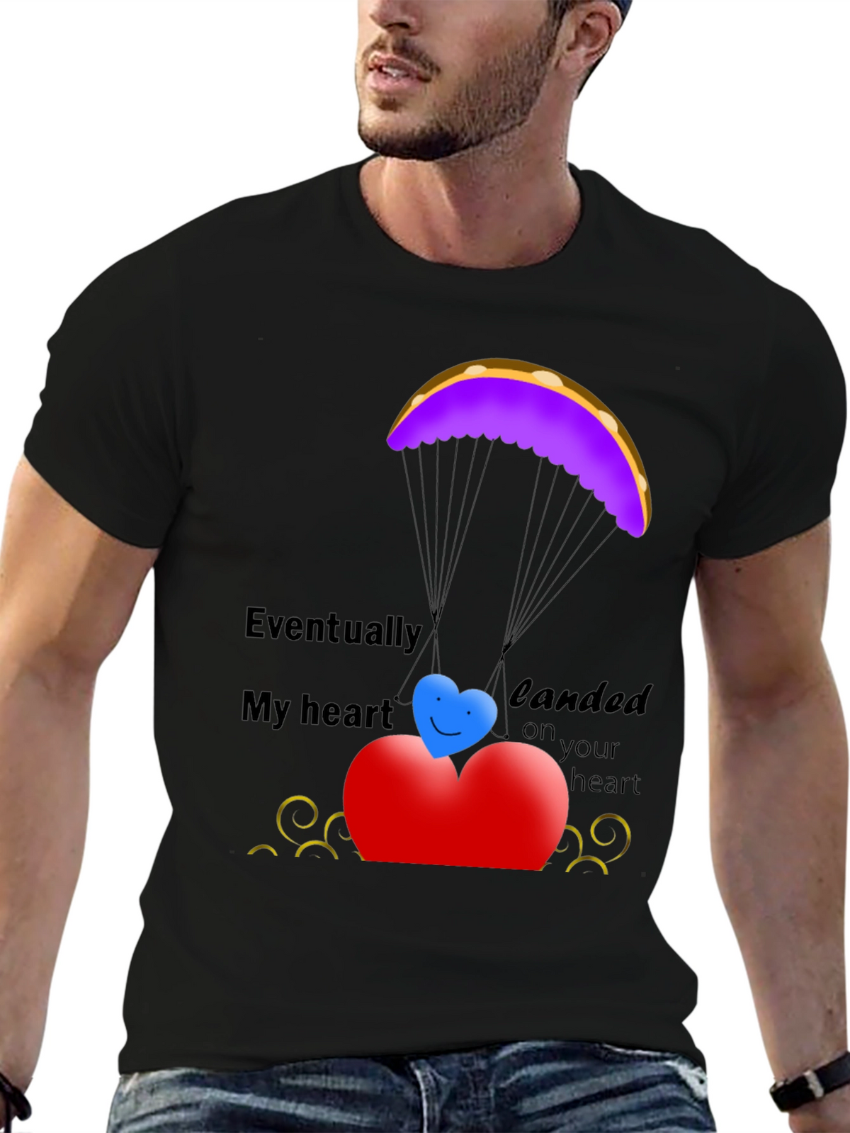 Heart Landing T-Shirt - Romantic Love Design