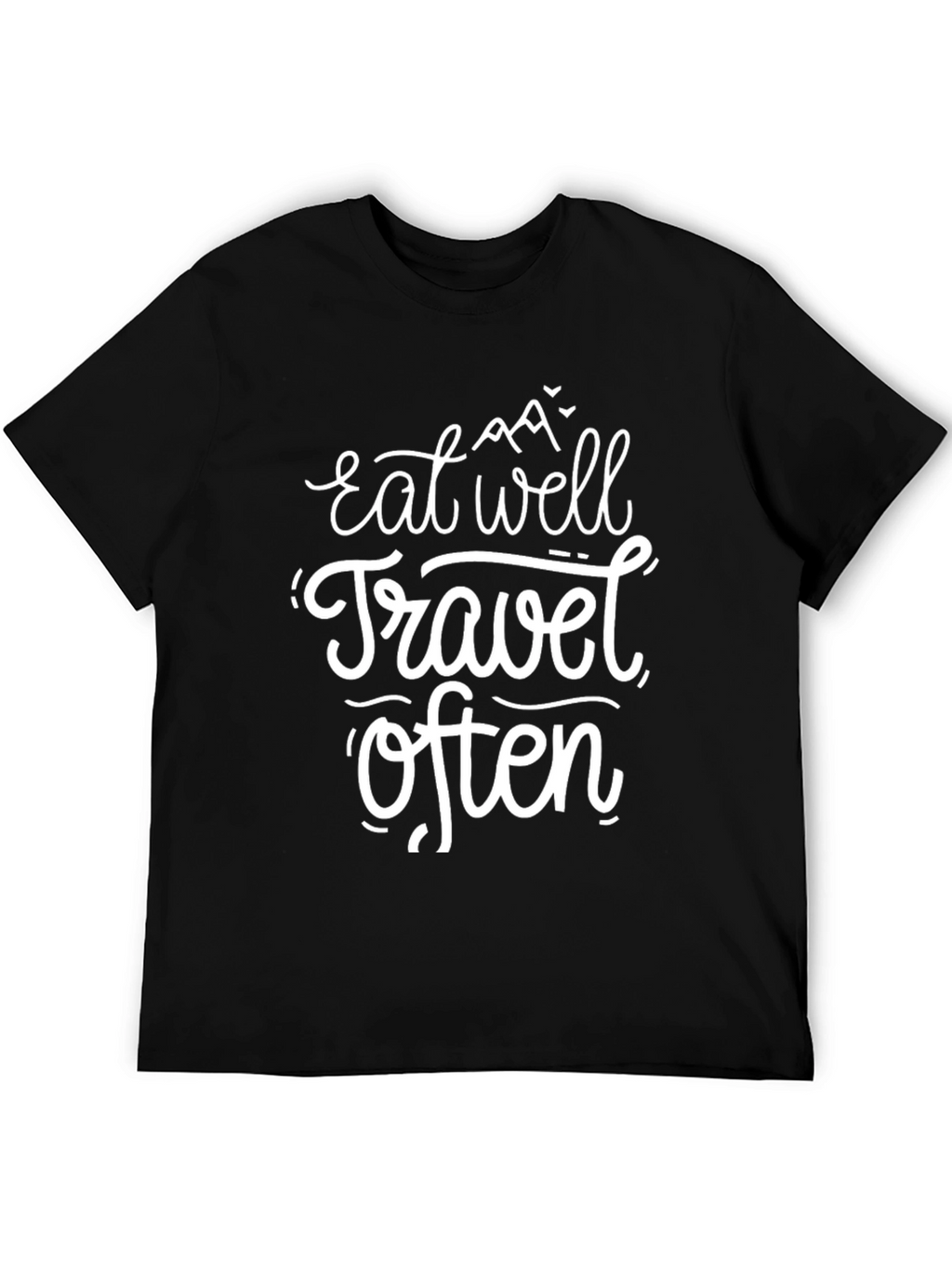 Eat Well Travel Often Black T-Shirt