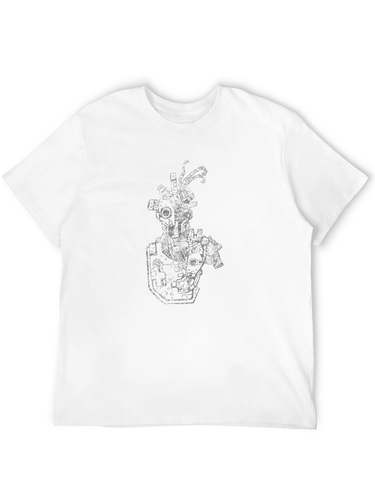 Black T-Shirt with Mechanical Robot Print