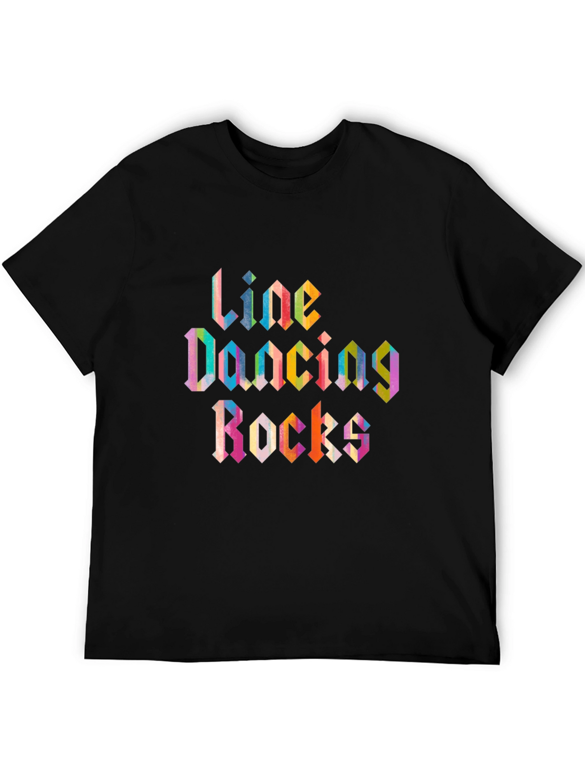 Line Dancing Rocks Graphic Tee - Black Cotton Shirt