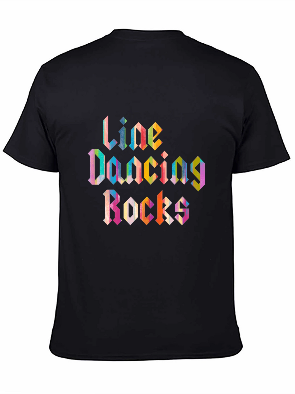 Line Dancing Rocks Graphic Tee - Black Cotton Shirt