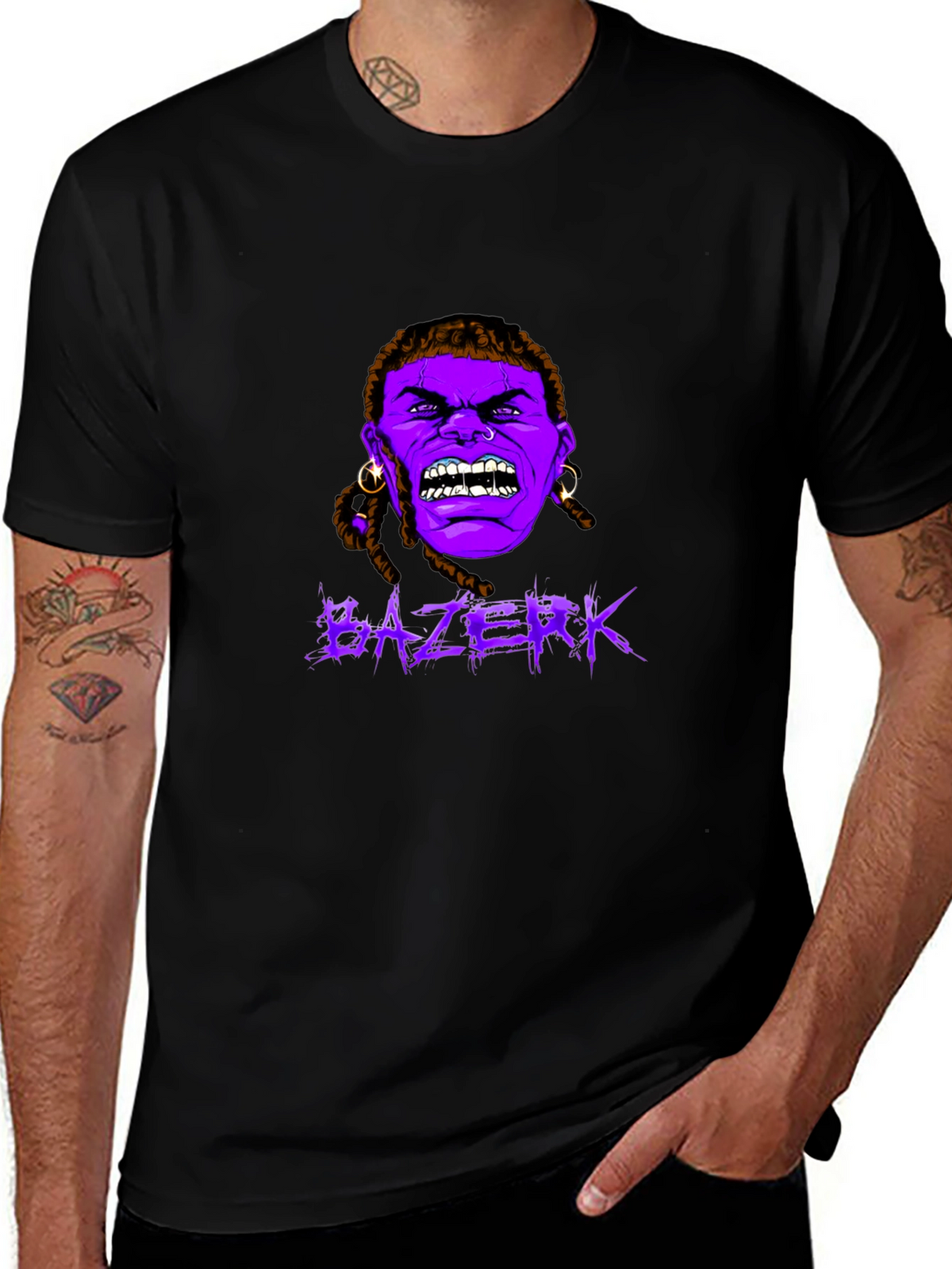 BAZERK Graphic T-Shirt - Bold Black Cotton Blend Tee