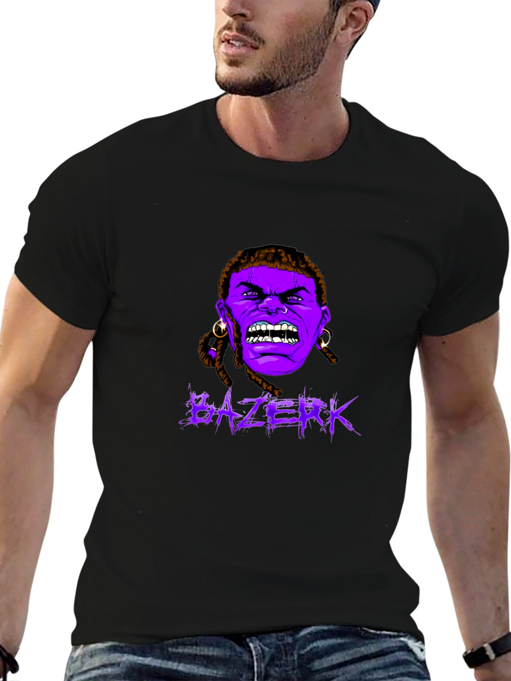 BAZERK Graphic T-Shirt - Bold Black Cotton Blend Tee