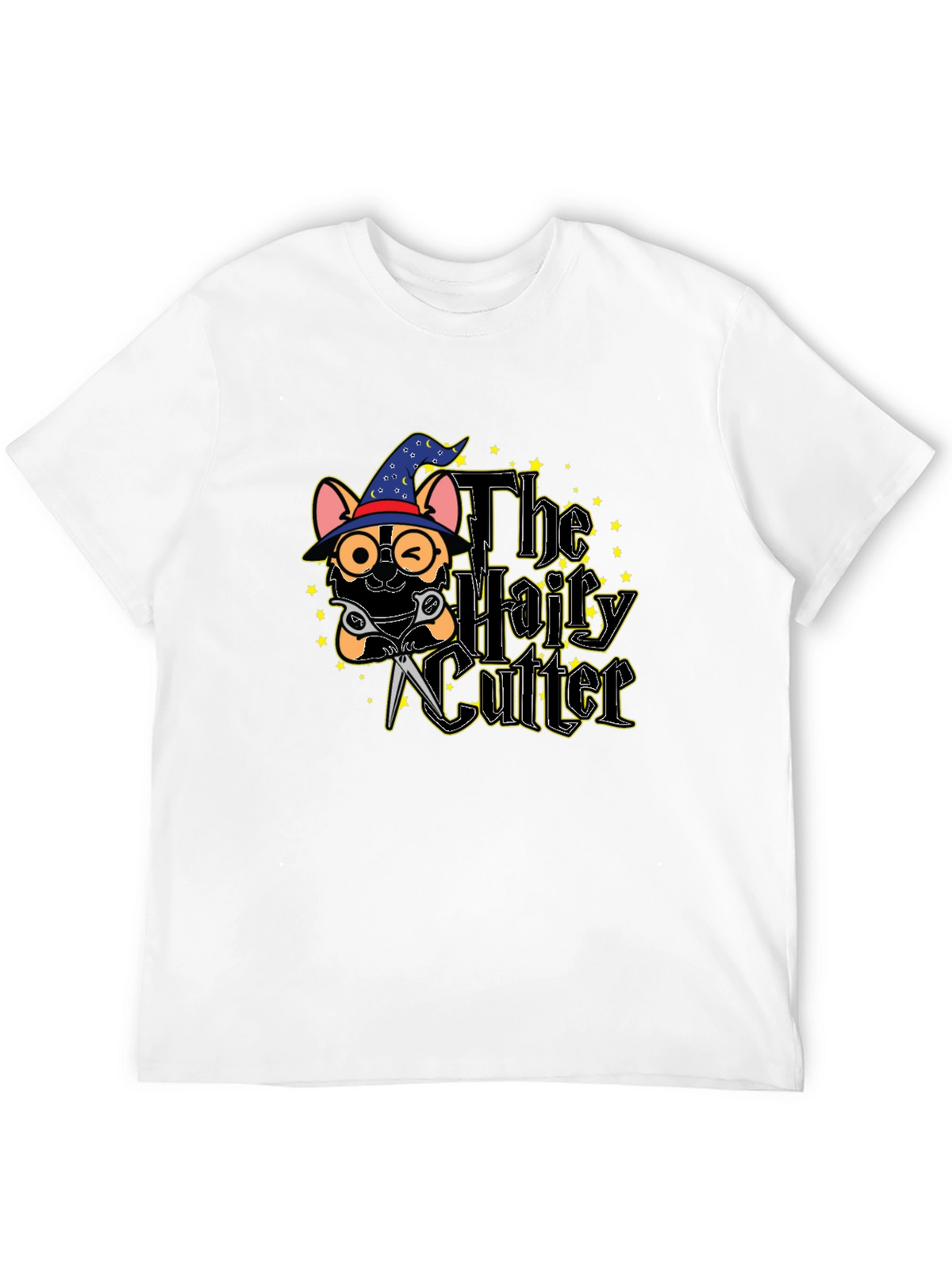 The Hairy Cutter T-Shirt: Wizard Dog Barber Tee