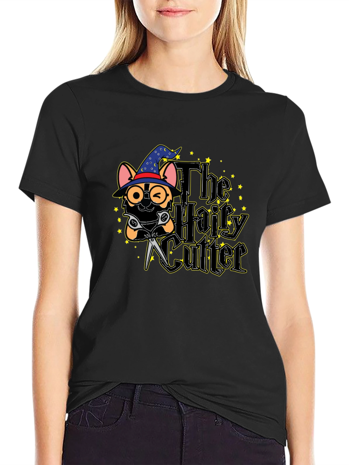 The Hairy Cutter T-Shirt: Wizard Dog Barber Tee