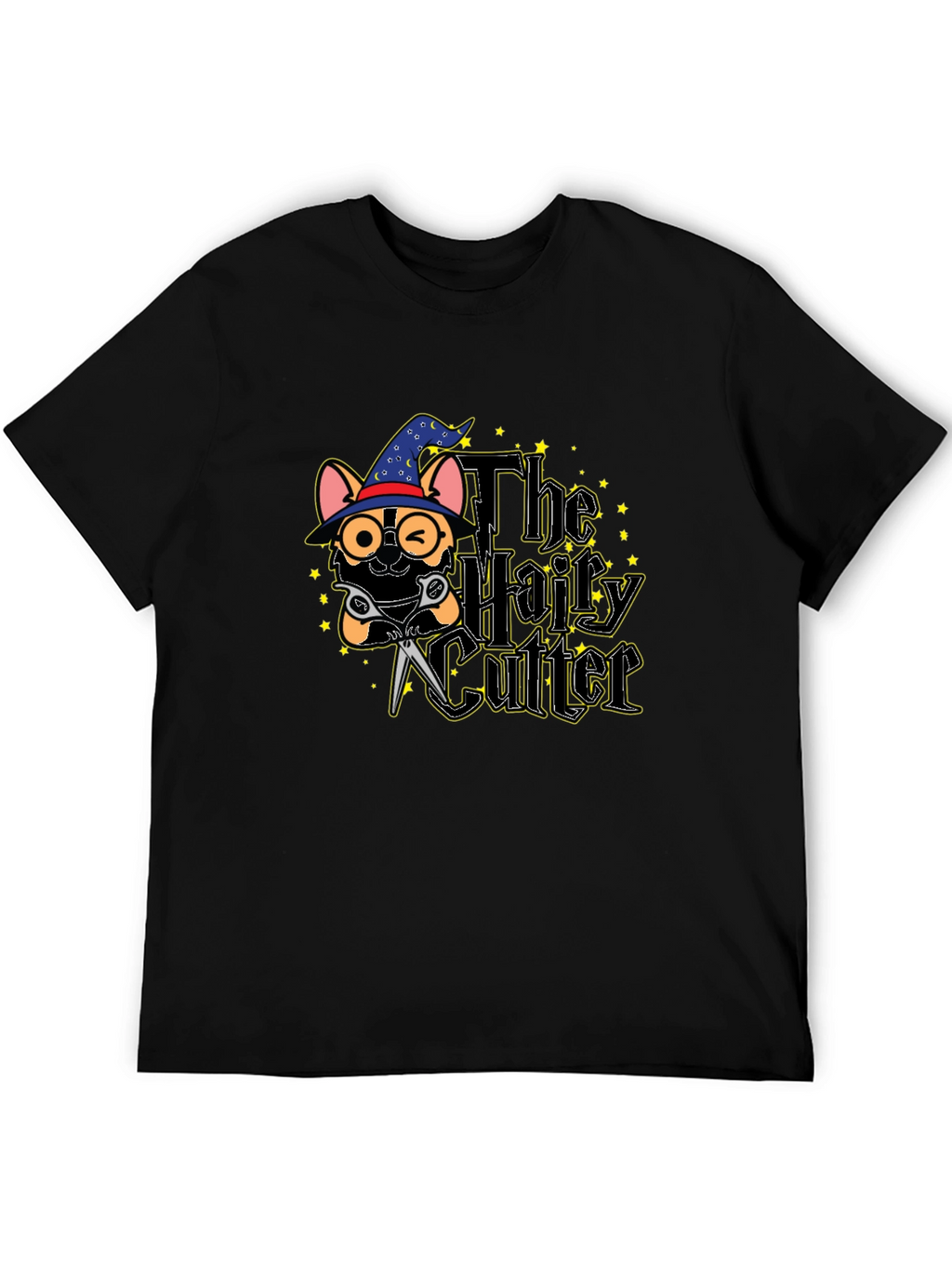 The Hairy Cutter T-Shirt: Wizard Dog Barber Tee