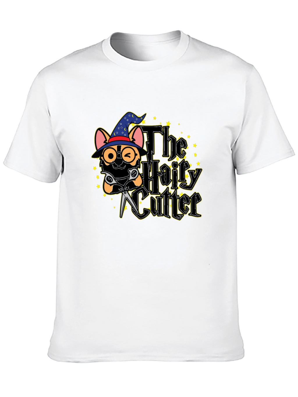 The Hairy Cutter T-Shirt: Wizard Dog Barber Tee