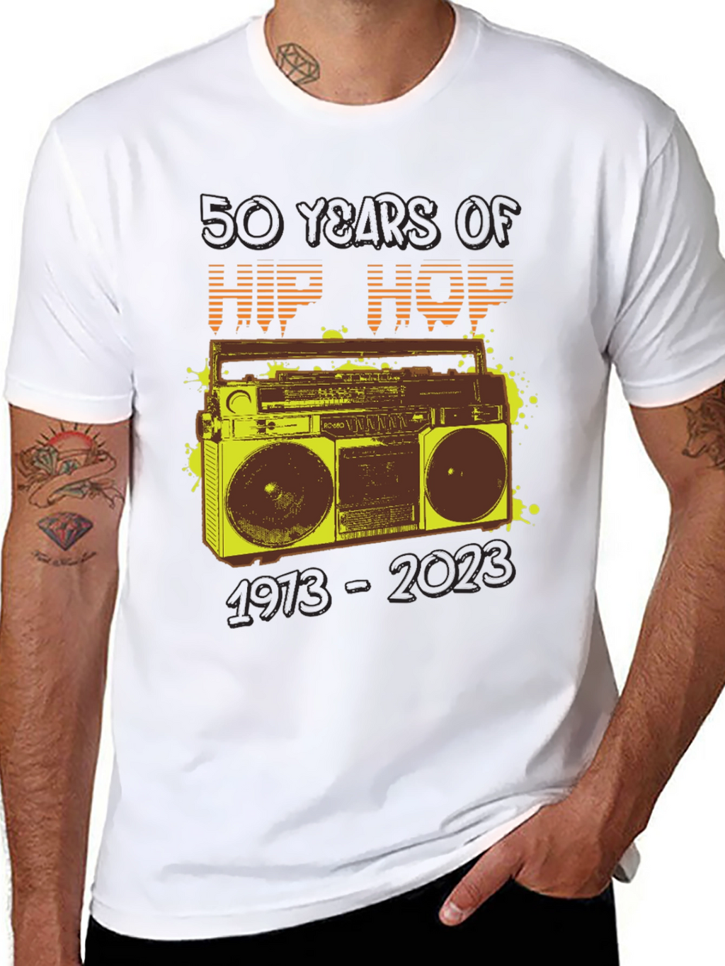50 Years of Hip Hop Boombox Graphic Tee