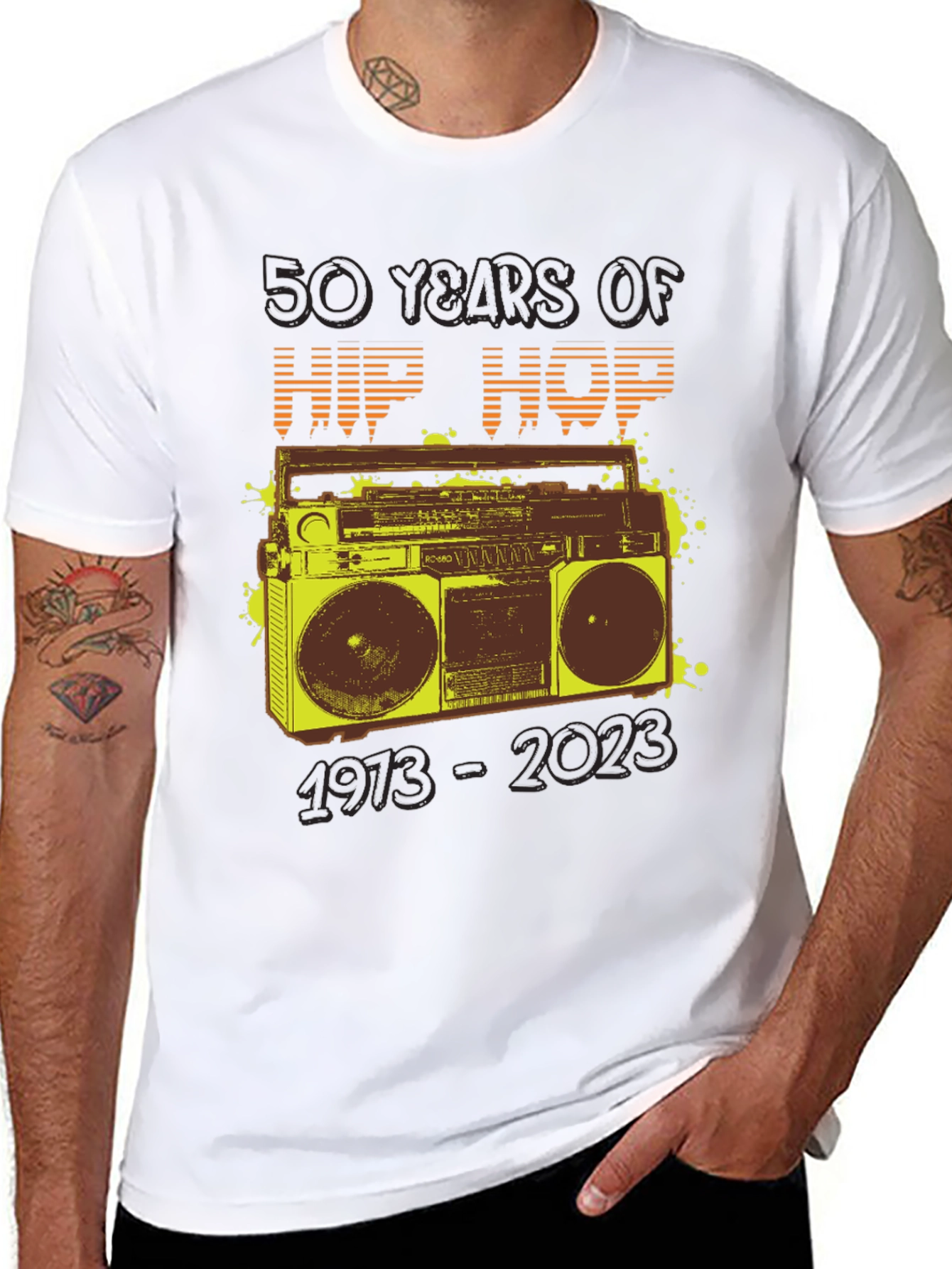 50 Years of Hip Hop Boombox Graphic Tee