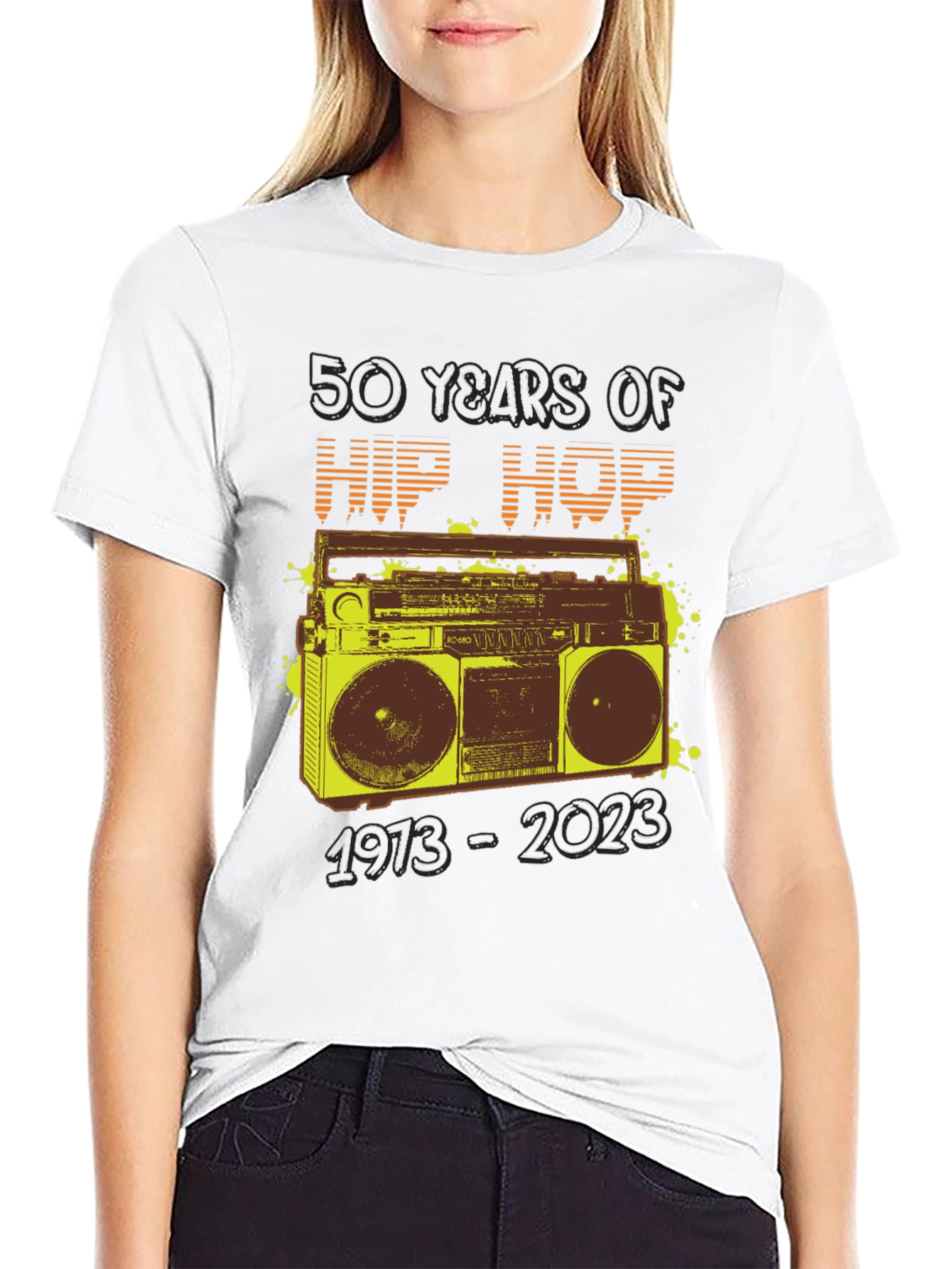 50 Years of Hip Hop Boombox Graphic Tee