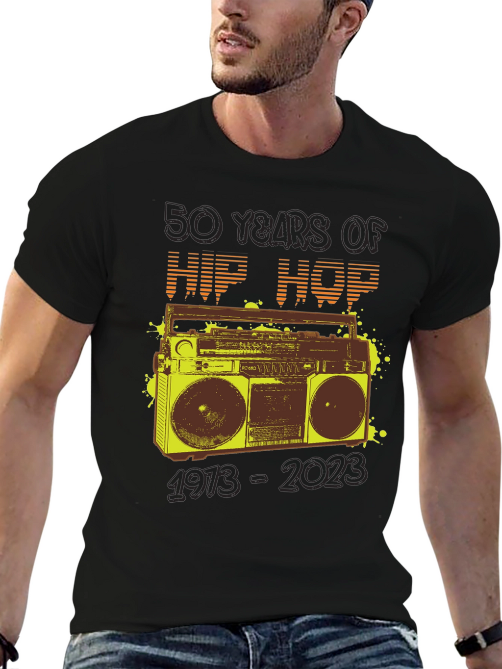 50 Years of Hip Hop Boombox Graphic Tee