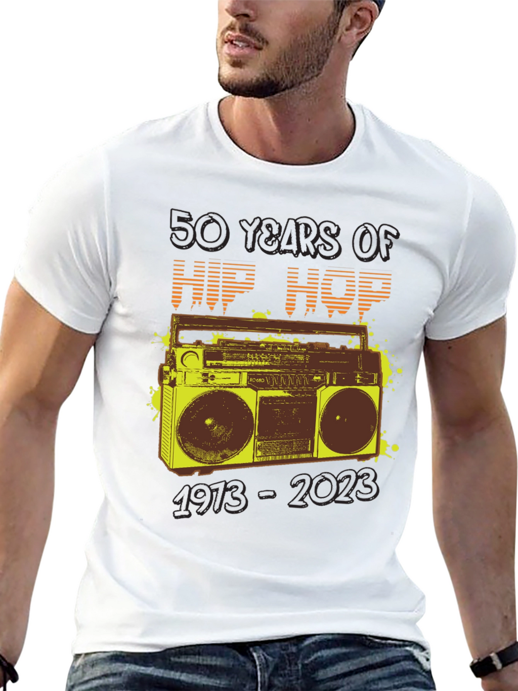 50 Years of Hip Hop Boombox Graphic Tee