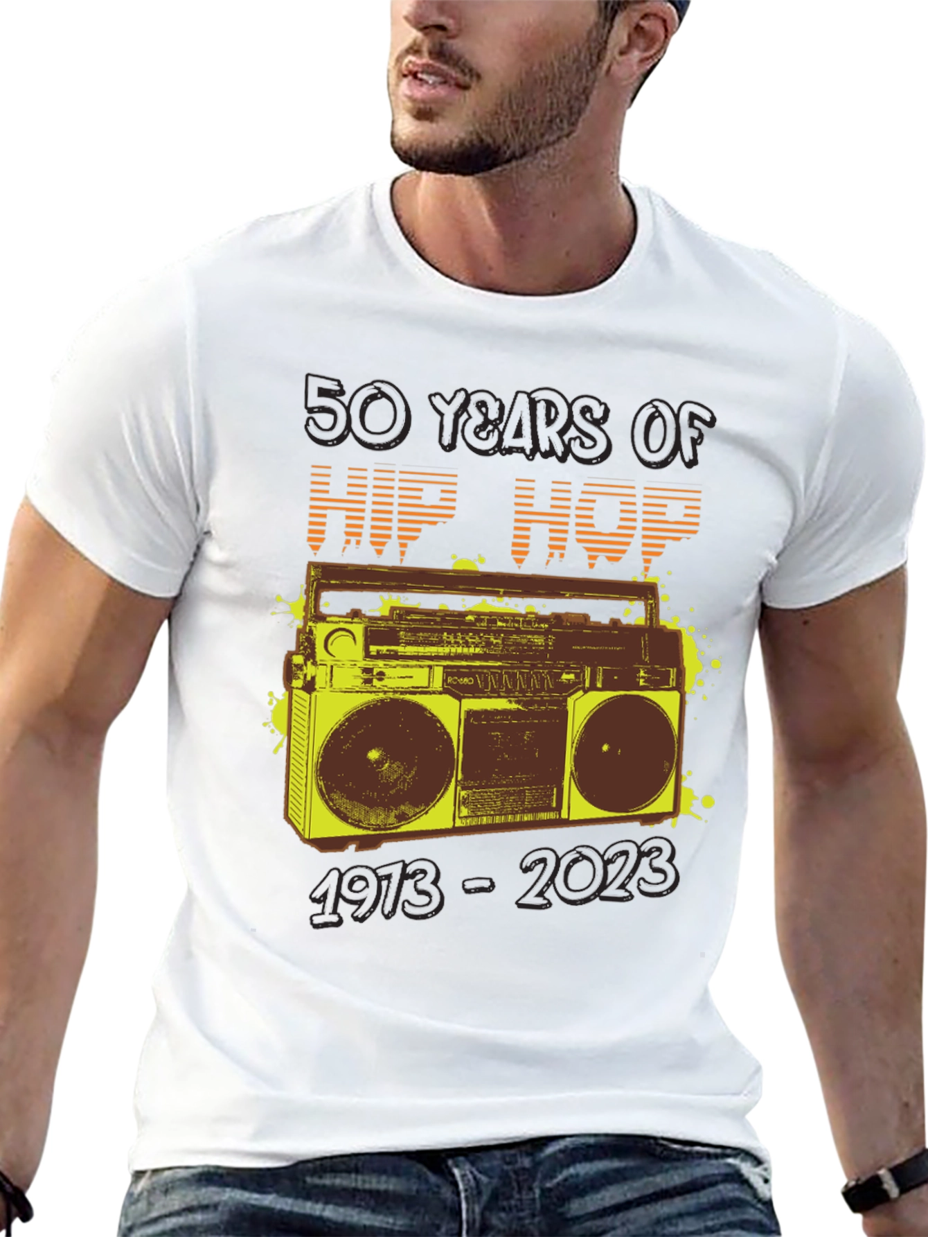 50 Years of Hip Hop Boombox Graphic Tee