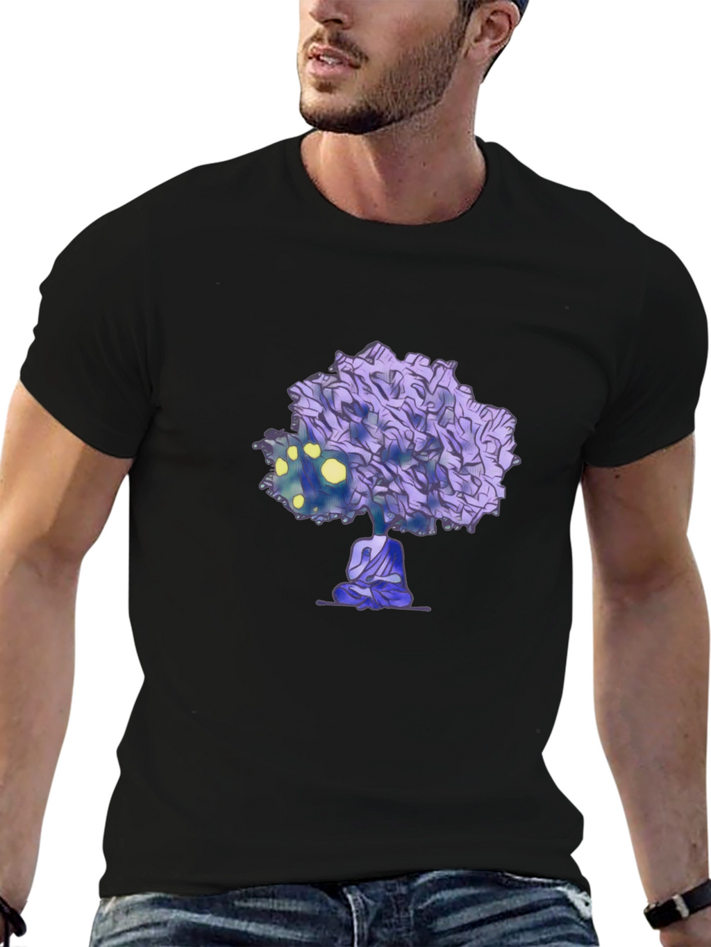 Meditative Tree Graphic Tee - Zen Style Shirt