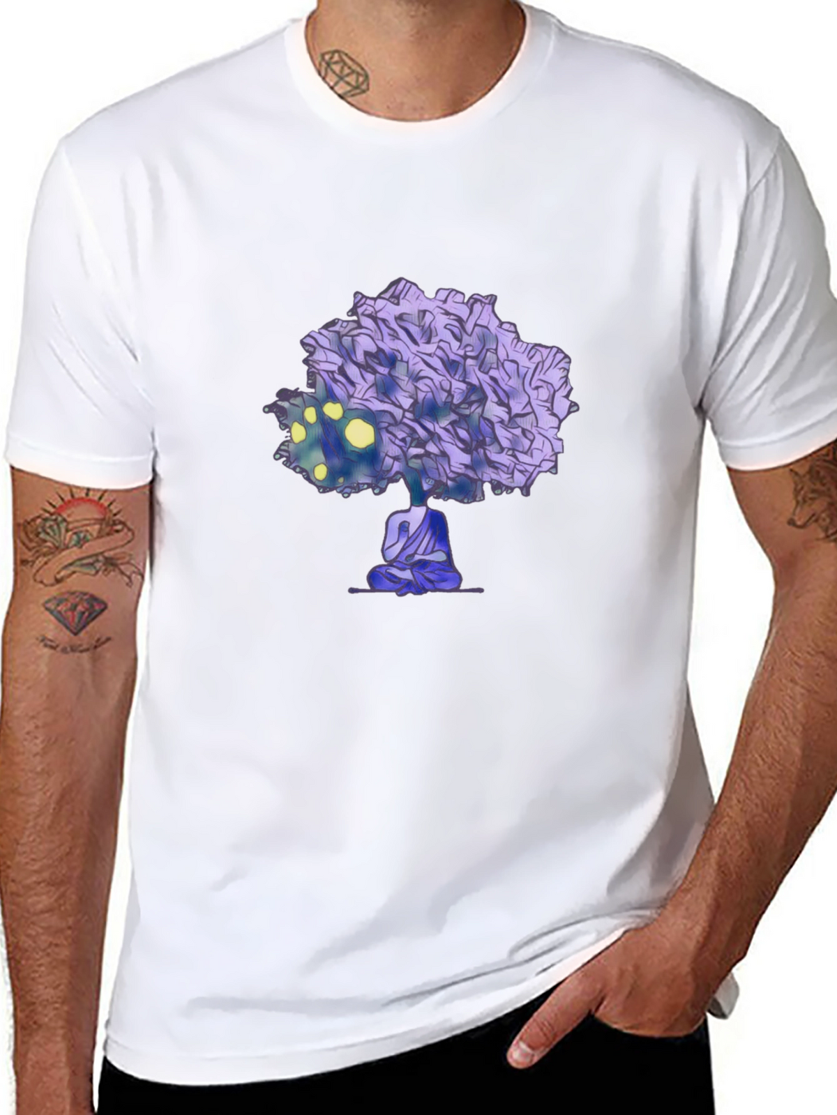 Meditative Tree Graphic Tee - Zen Style Shirt