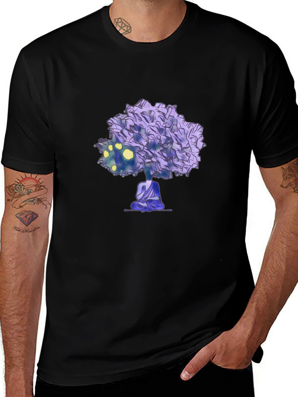 Meditative Tree Graphic Tee - Zen Style Shirt