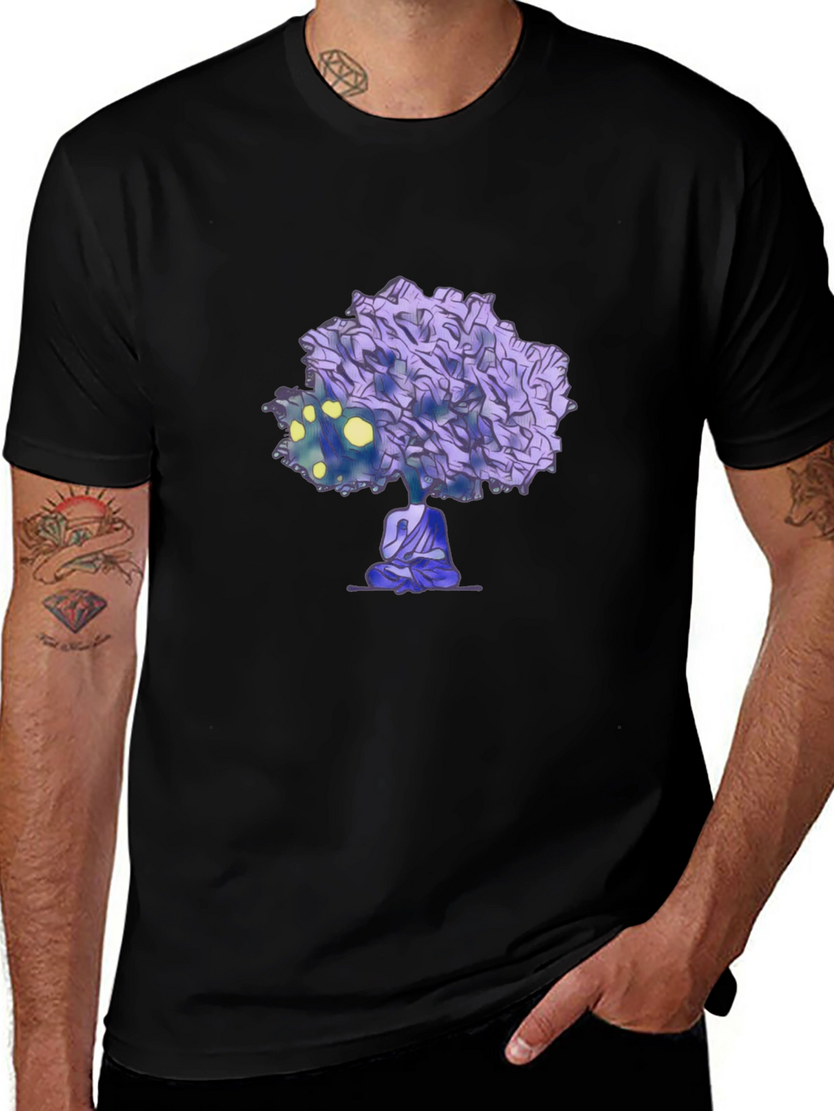 Meditative Tree Graphic Tee - Zen Style Shirt