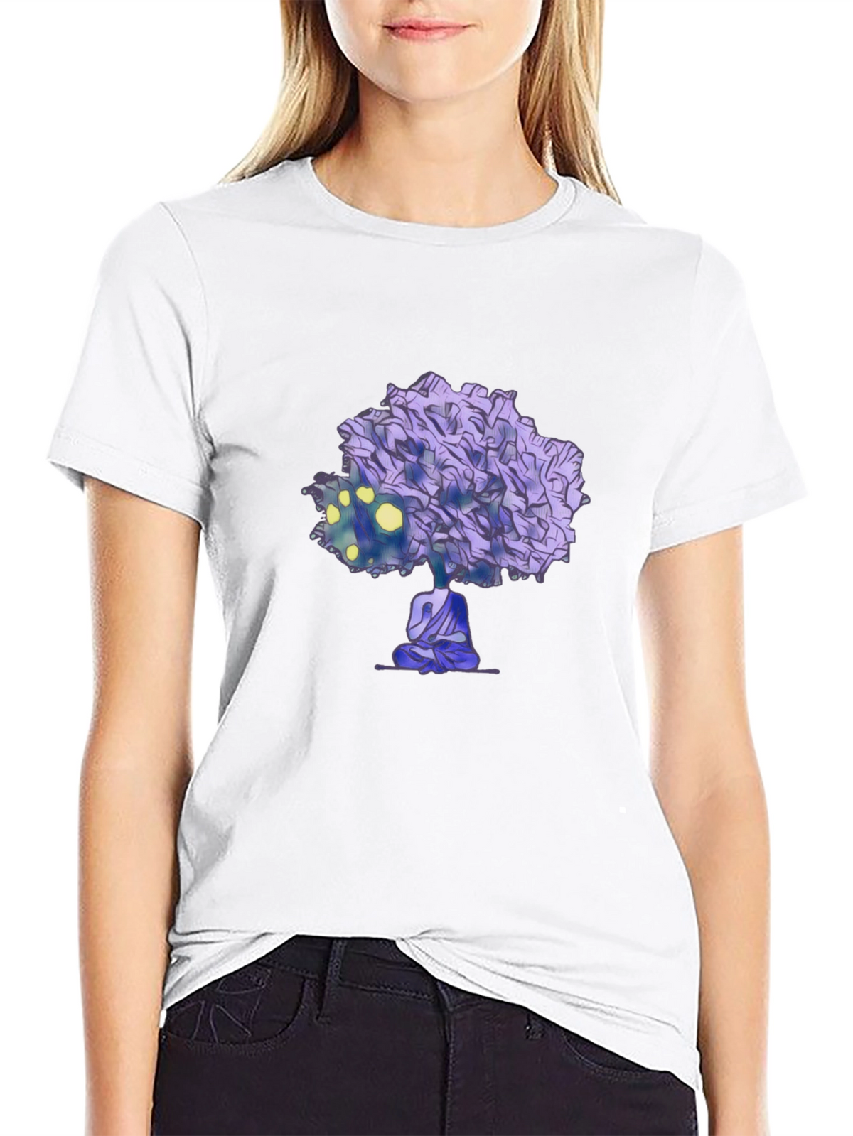 Meditative Tree Graphic Tee - Zen Style Shirt
