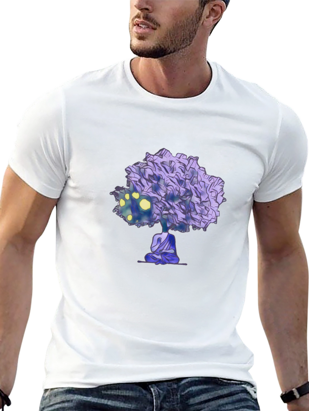 Meditative Tree Graphic Tee - Zen Style Shirt