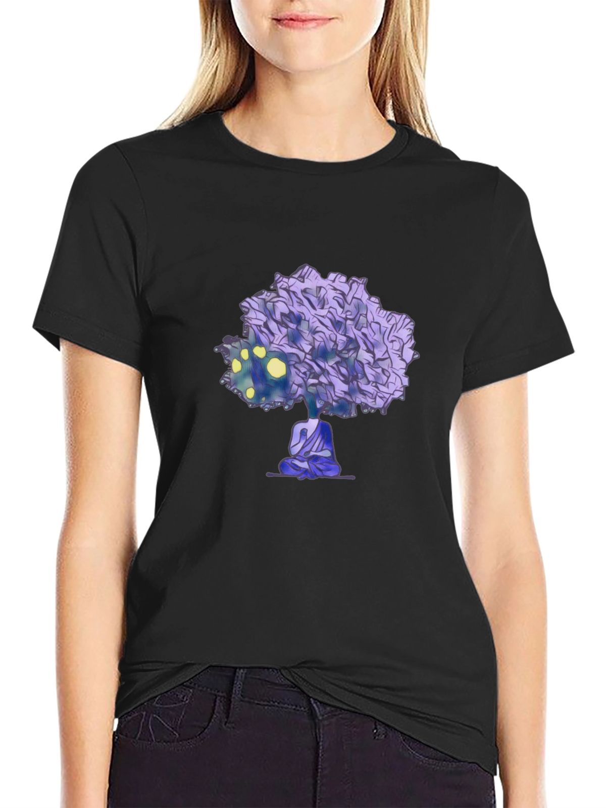 Meditative Tree Graphic Tee - Zen Style Shirt