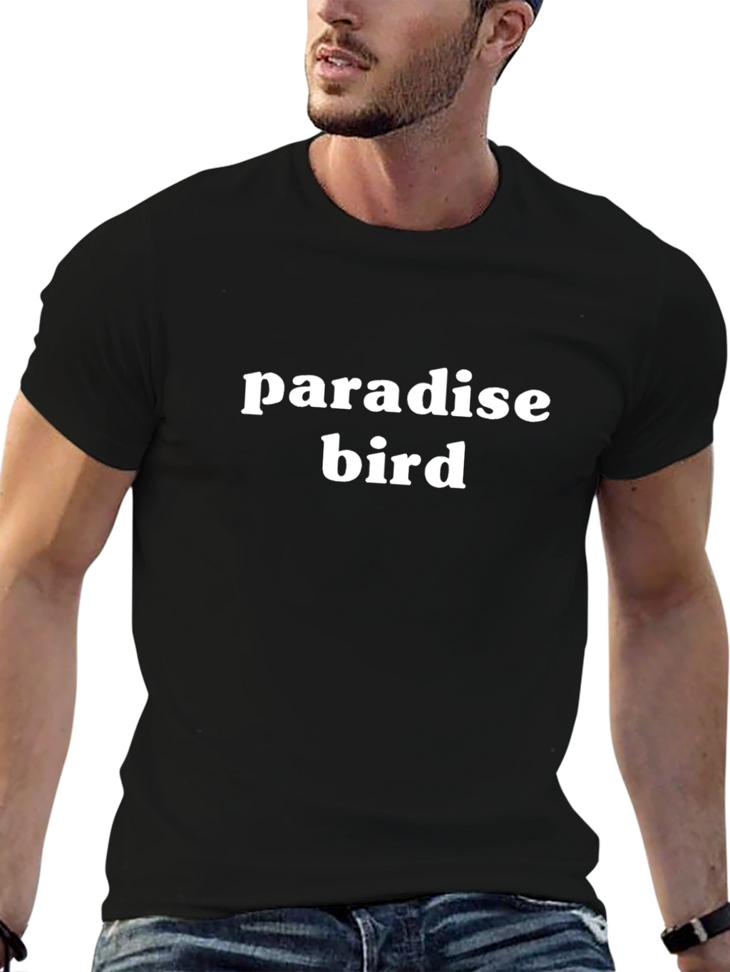 Paradise Bird Graphic Tee - Black Casual T-Shirt