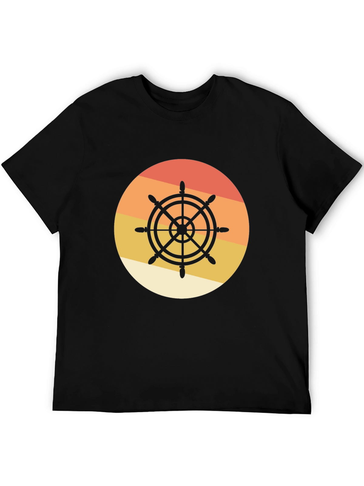 Nautical Wheel Graphic Tee - Sunset Design