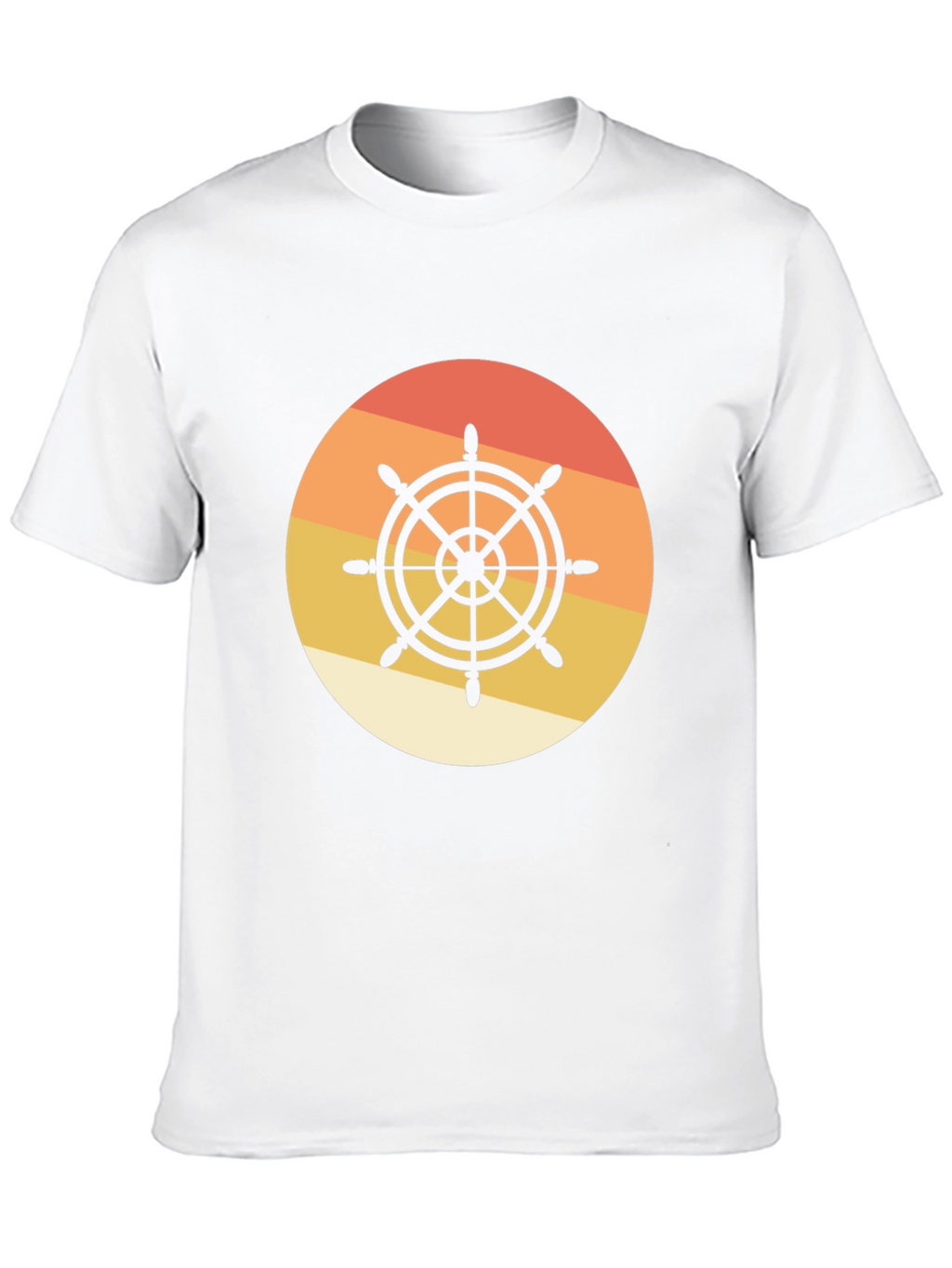 Nautical Wheel Graphic Tee - Sunset Design