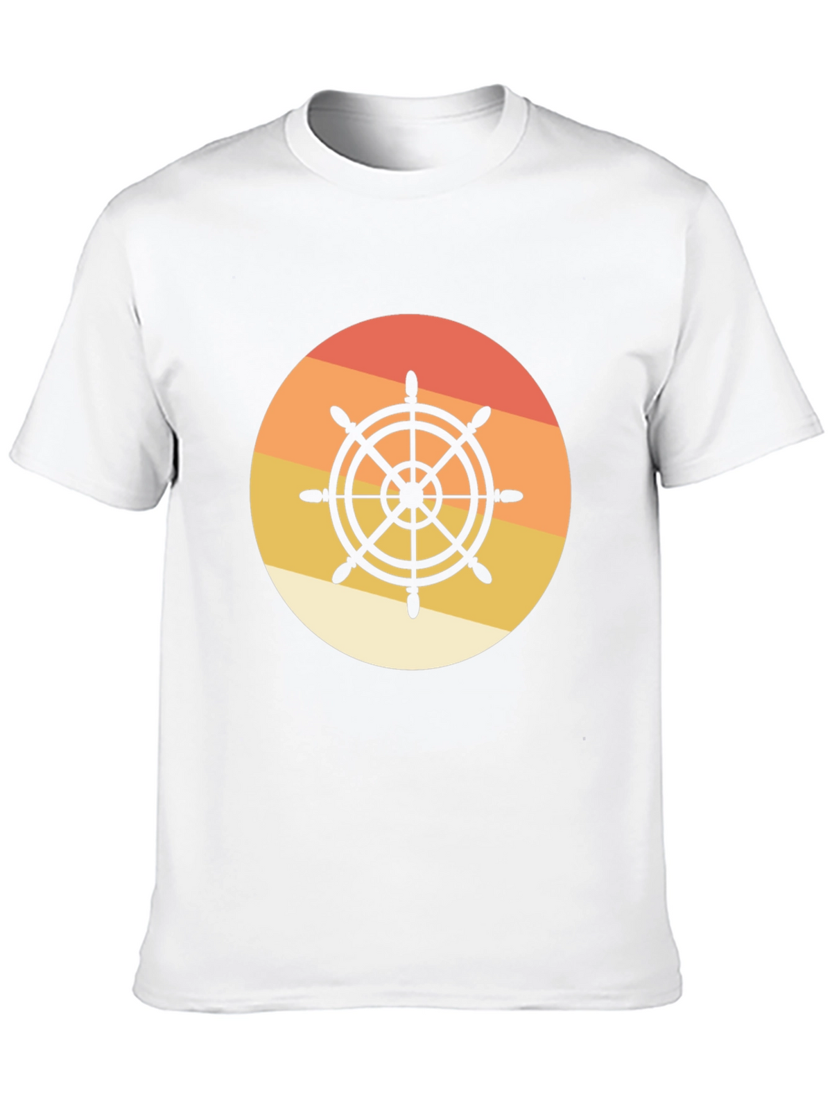 Nautical Wheel Graphic Tee - Sunset Design