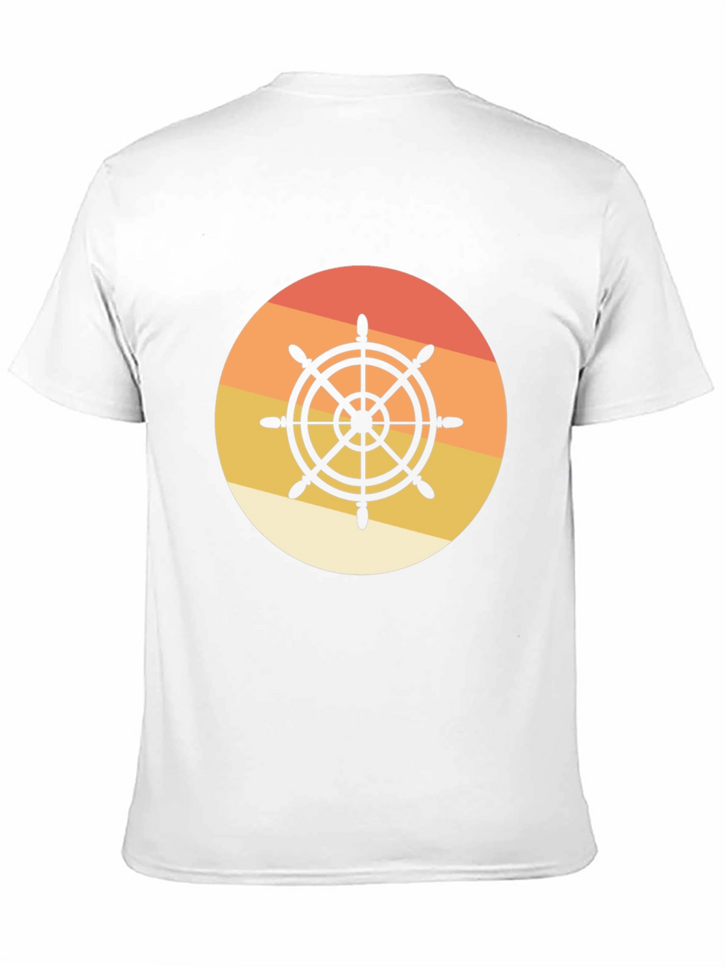 Nautical Wheel Graphic Tee - Sunset Design