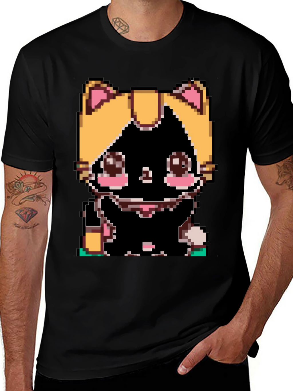 Pixel Cat T-Shirt - Retro Gaming Style