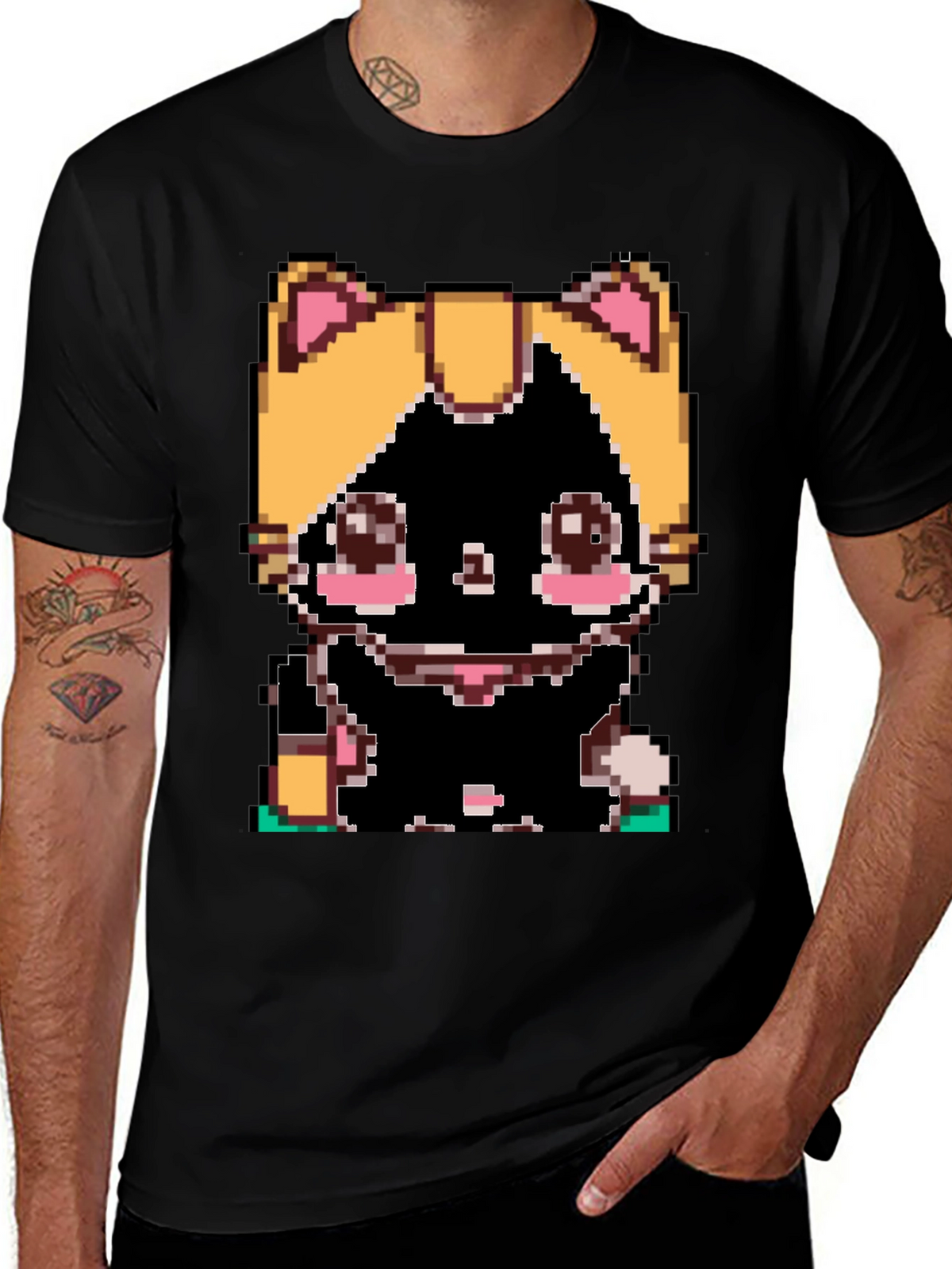 Pixel Cat T-Shirt - Retro Gaming Style
