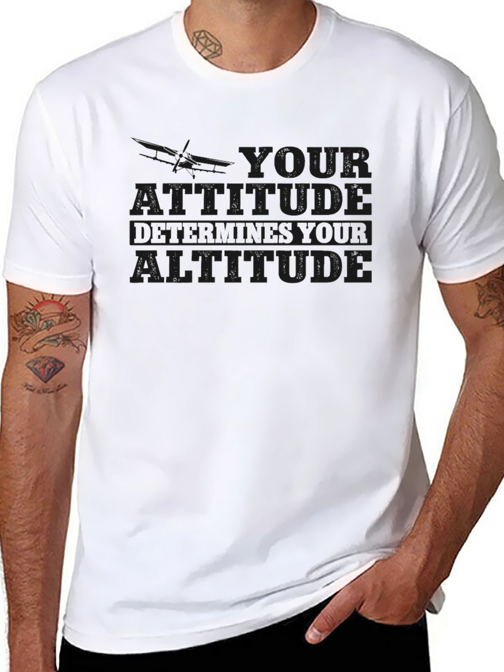 Attitude Altitude Black Graphic Tee Shirt