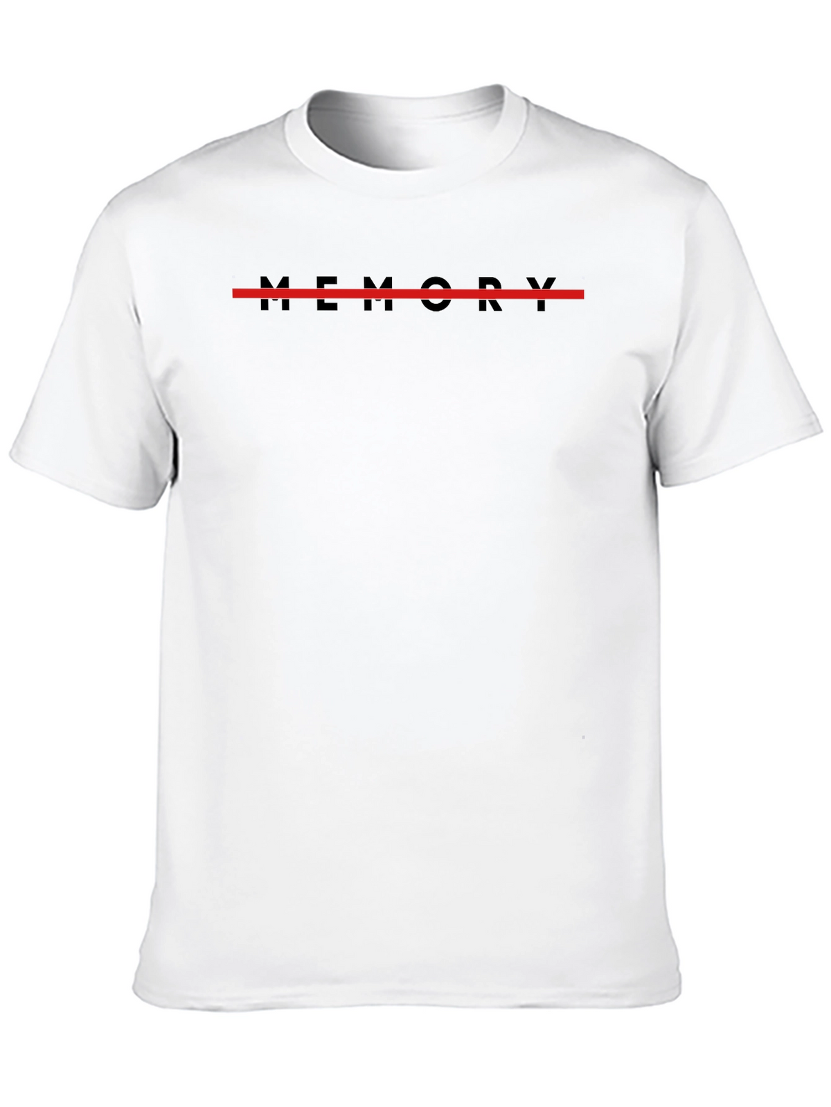 Memory Black T-Shirt with Red Line Graphic