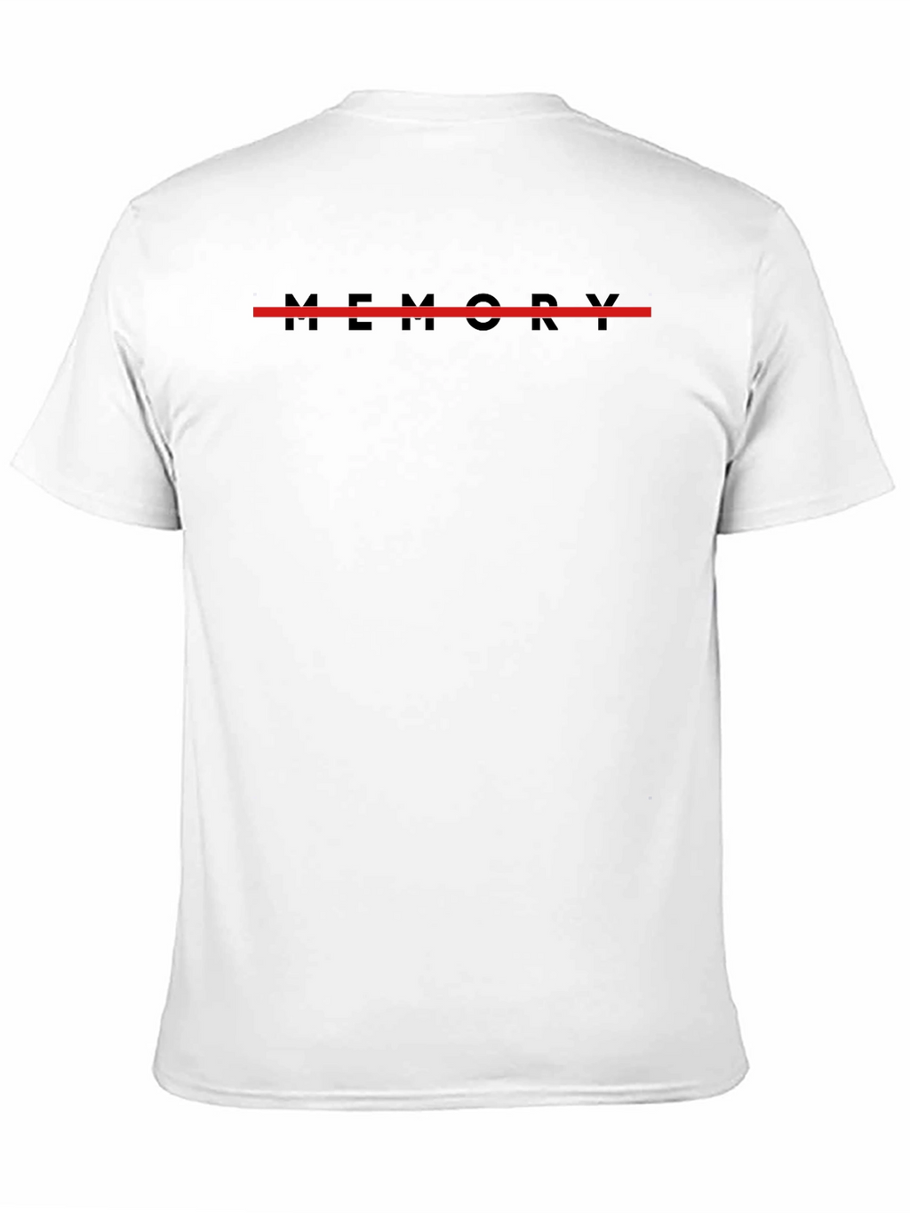 Memory Black T-Shirt with Red Line Graphic