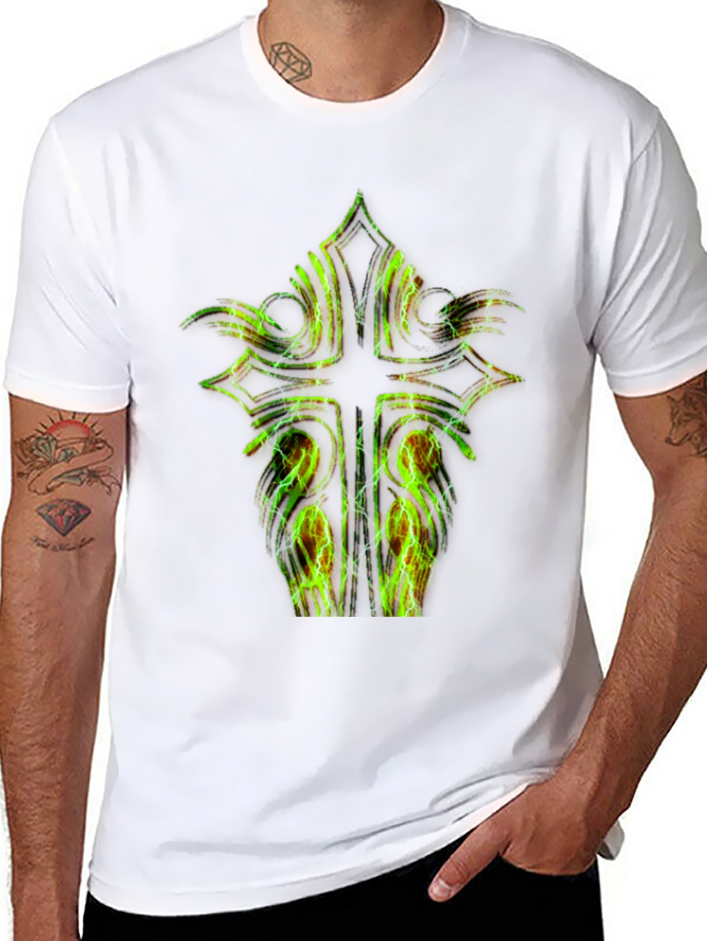 Electric Cross Graphic Black Tee