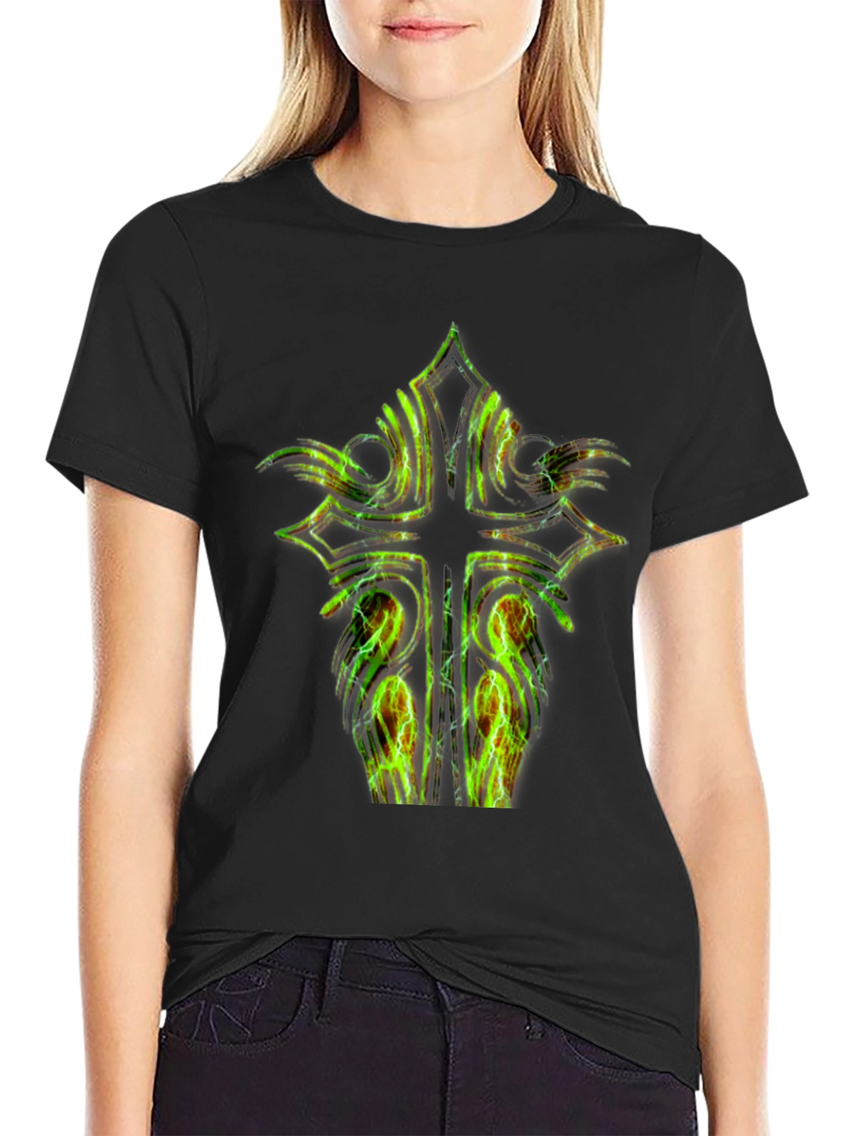 Electric Cross Graphic Black Tee