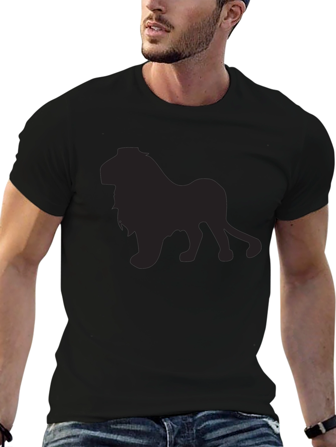 Lion Silhouette Black T-Shirt
