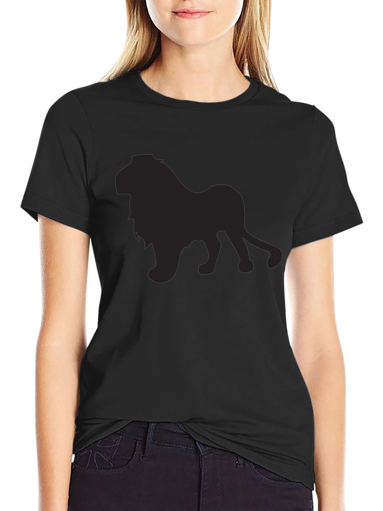 Lion Silhouette Black T-Shirt