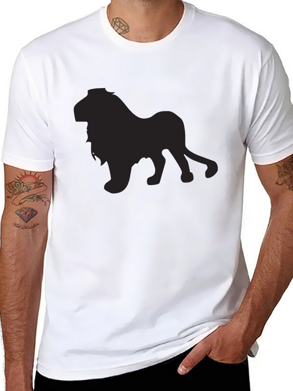 Lion Silhouette Black T-Shirt