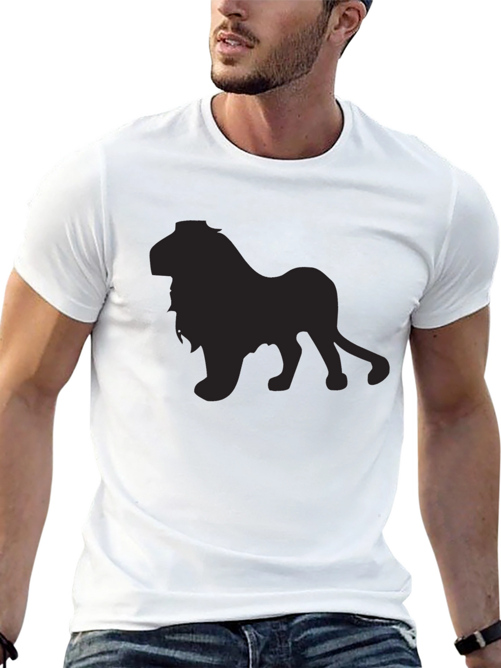 Lion Silhouette Black T-Shirt