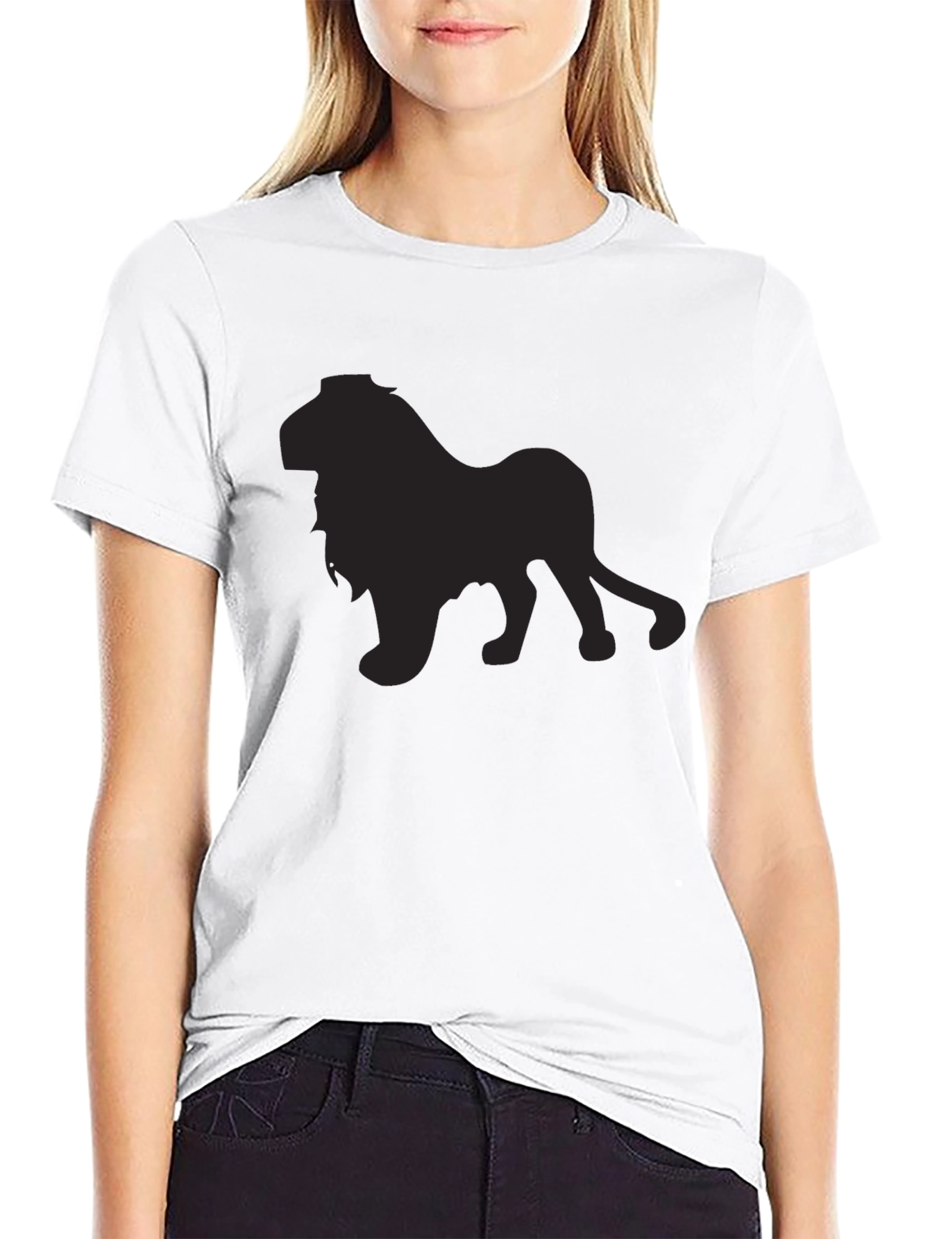 Lion Silhouette Black T-Shirt
