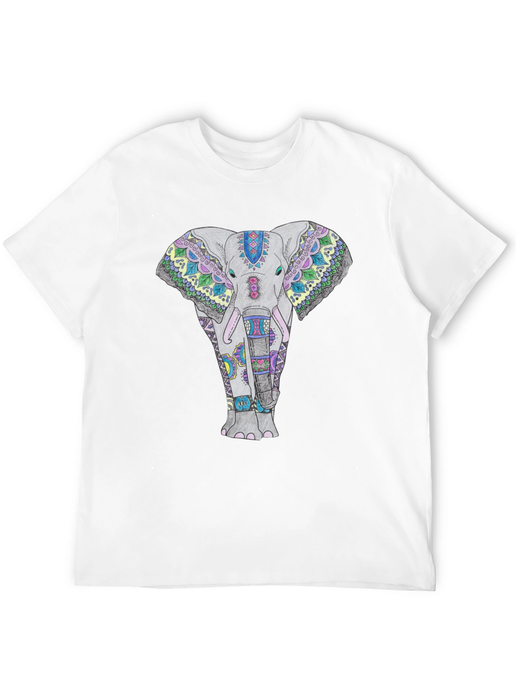 Elephant Mandala Graphic Tee - Black