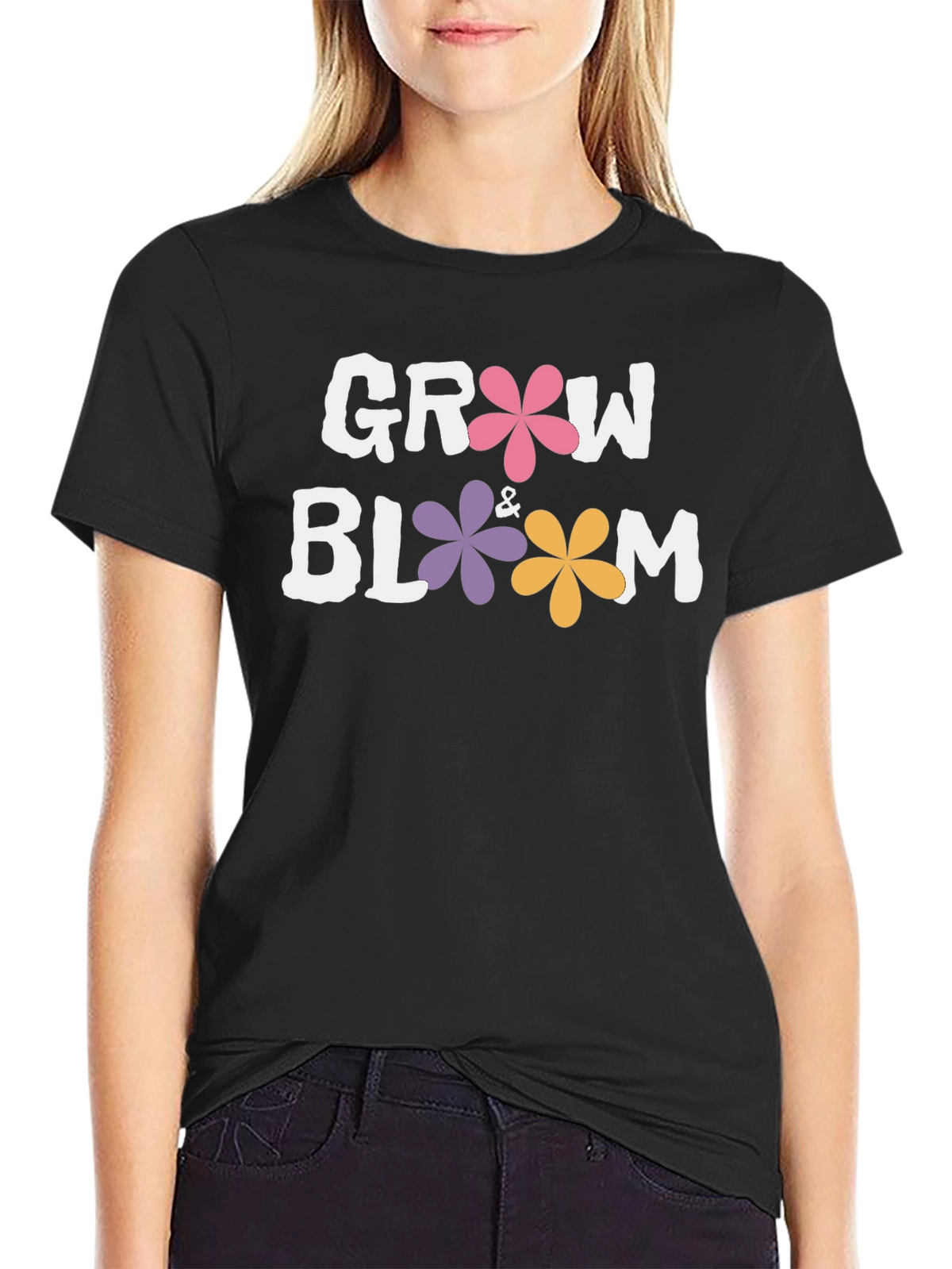 Grow & Bloom Graphic T-Shirt - Black