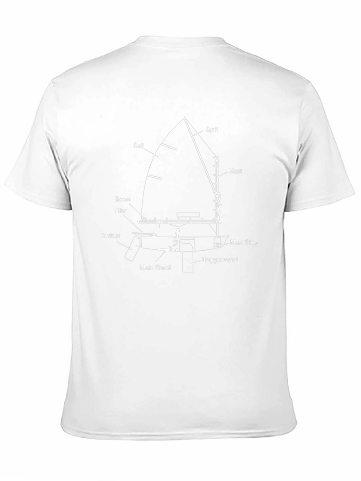 Sailboat Diagram T-Shirt - Boating Enthusiast Apparel