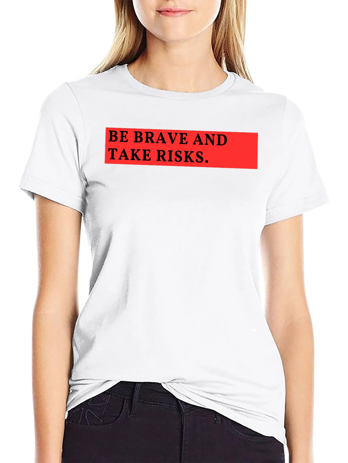 Be Brave & Take Risks Graphic Tee - Black