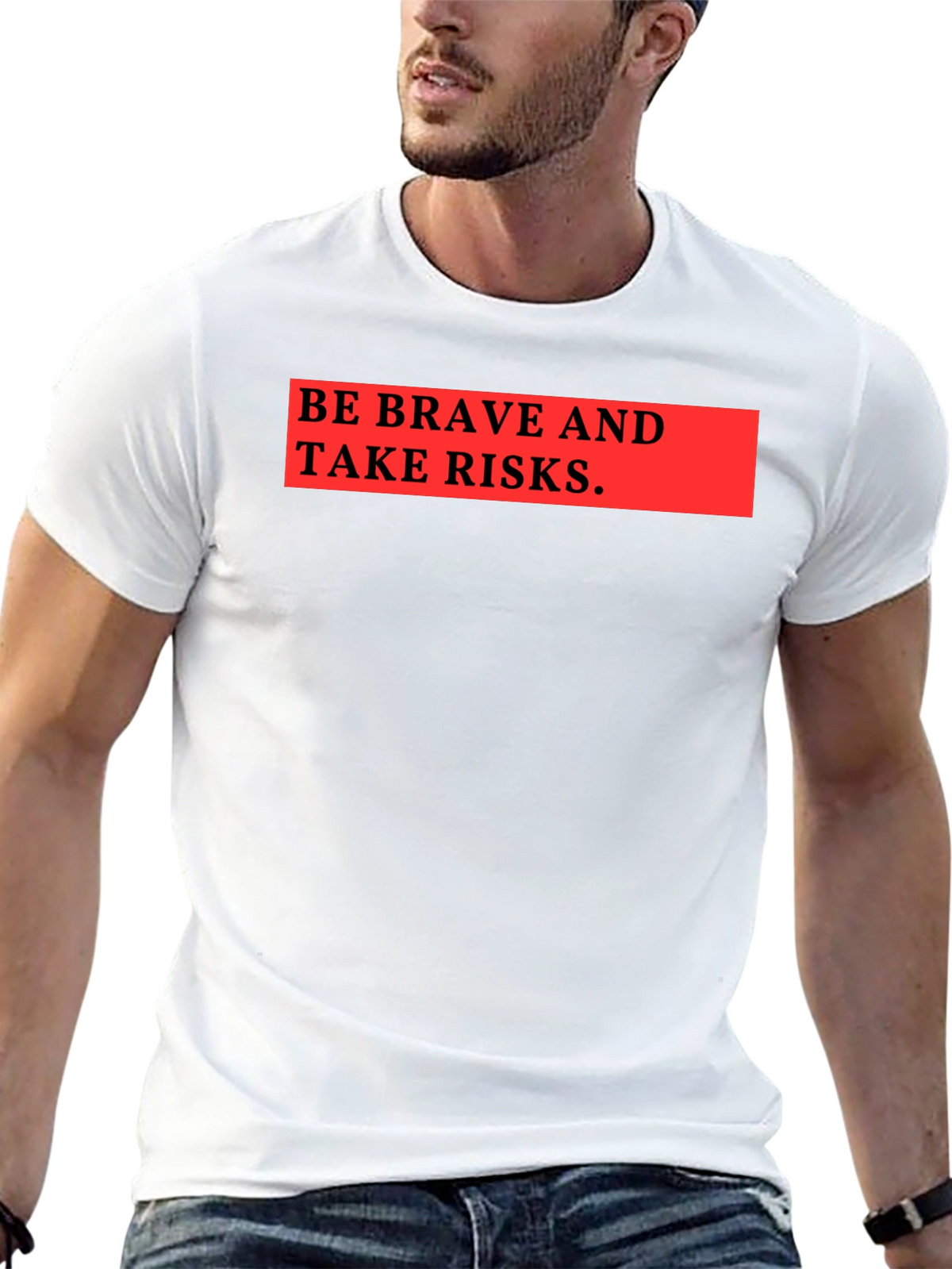 Be Brave & Take Risks Graphic Tee - Black