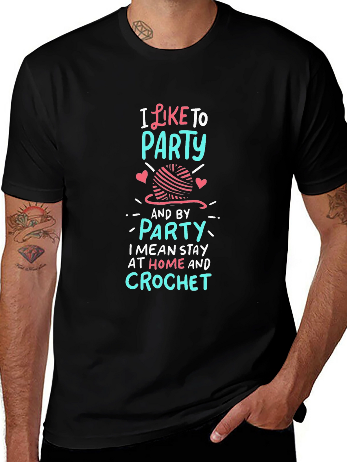 I Like to Party Crochet Graphic T-Shirt