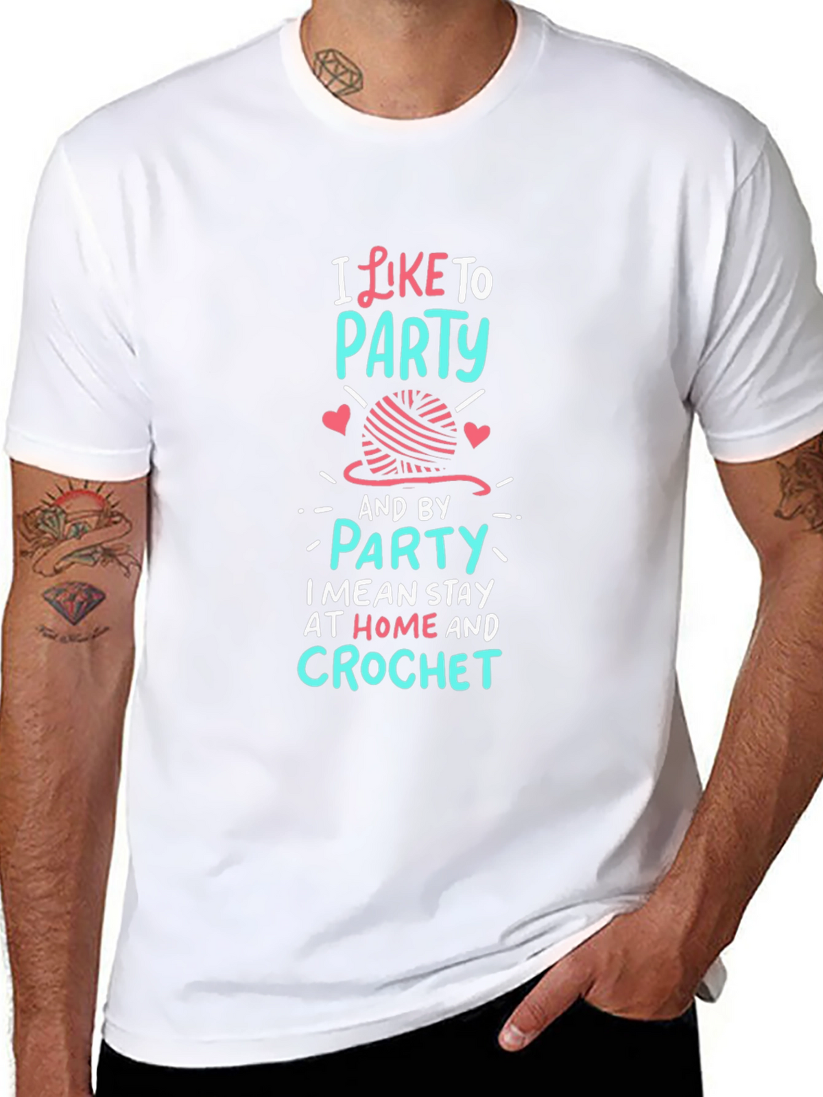 I Like to Party Crochet Graphic T-Shirt